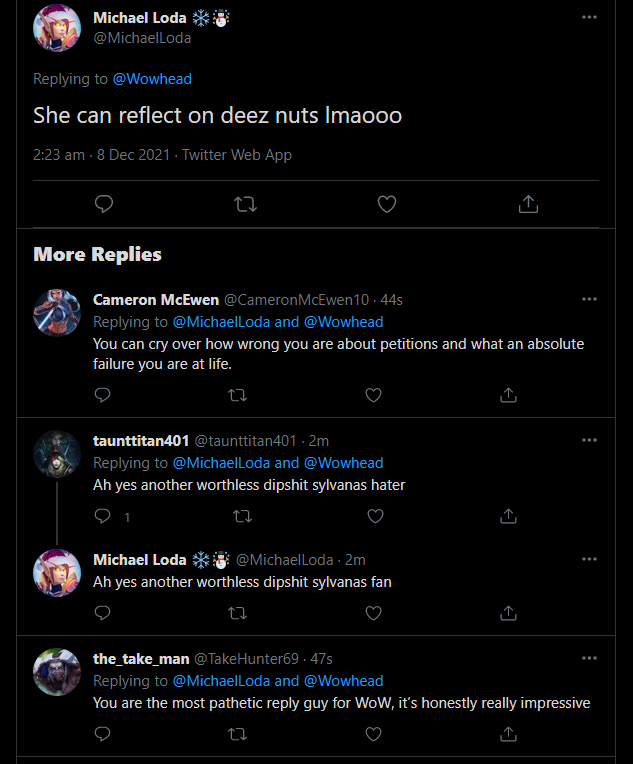 MichaelLoda's tweet photo. Damn I triggered Sylvanas fans today 😭 https://t.co/LwcHXo4k1W