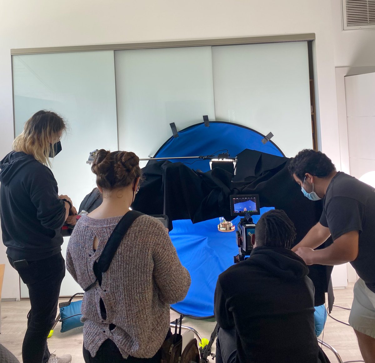 dmcaliproduces's tweet photo. Putting the final touches on Ace’s exciting new video dropping this Friday 💙 #FrozenInTime @aceofhearts https://t.co/HzHp8eULmn