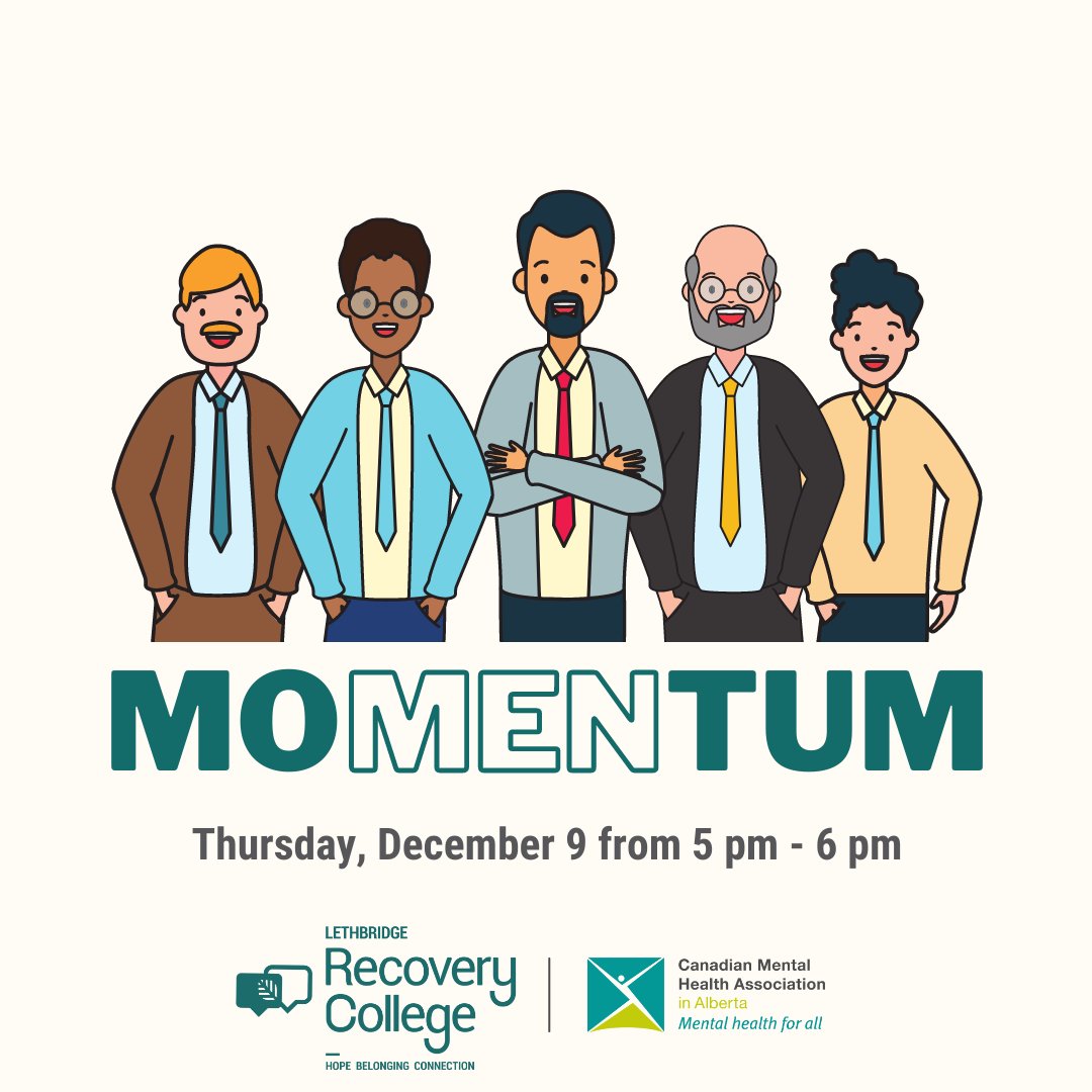 Sign up for #momentum, a #recoverycollegelethbridge course about #mensmentalhealth by visiting the link in our bio! 

#yql #lethbridge #mentalhealth