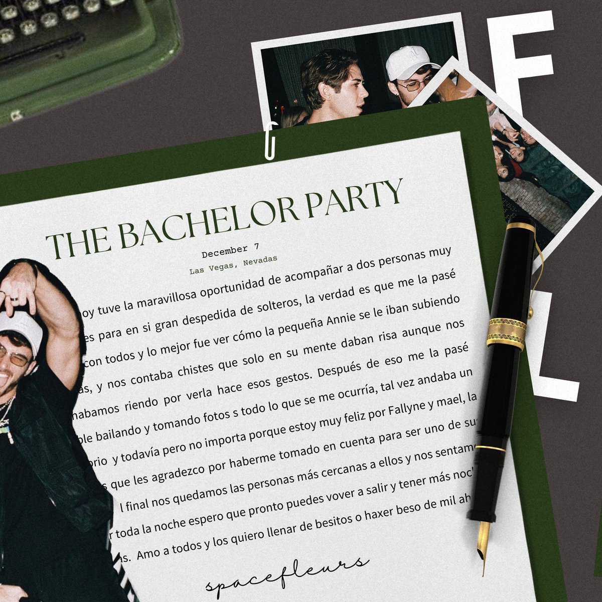 ghostsrever's tweet photo. (𝒜.)🌿 __ 𝗻𝗲𝘄 𝘂𝗽𝗱𝗮𝘁𝗲, 𝚡𝚘!
𝑆𝑝𝑎𝑐𝑒𝑓𝑙𝑒𝑢𝑟𝑠 / #FallAndMaelSingleParty
𝜌𝛼𝑔𝜀 𝟷 𝜎𝑓 𝟸: ( Dᥱᥴᥱຕᑲᥱɾ 07 )

¡Hola, amistades! hoy me encuentro en las Vegas para celebrar la gran despedida de solteros de Fall y Aly, estoy muy emocionado por ellos dos. https://t.co/S8D4sFSGyd