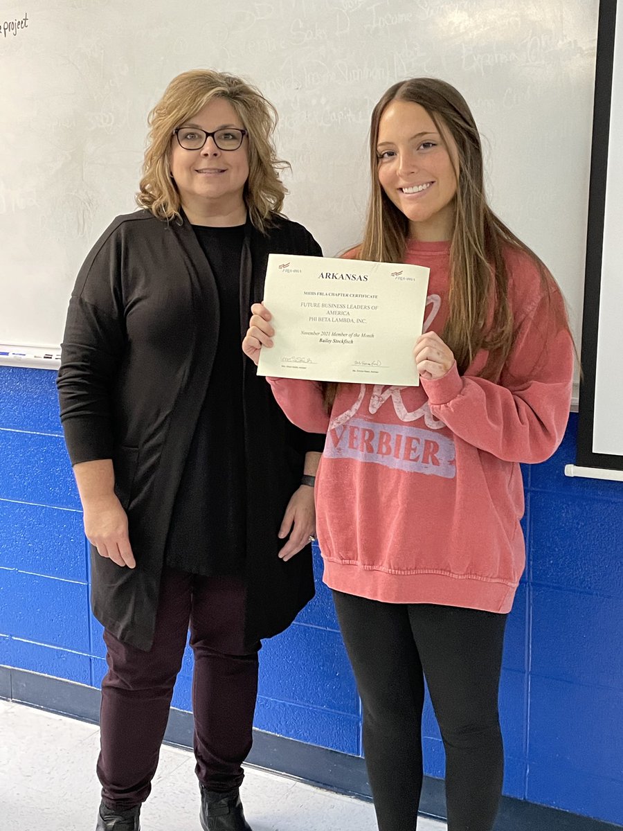 Congratulations to our November FBLA Member of the Month- Bailey Stockfisch!!