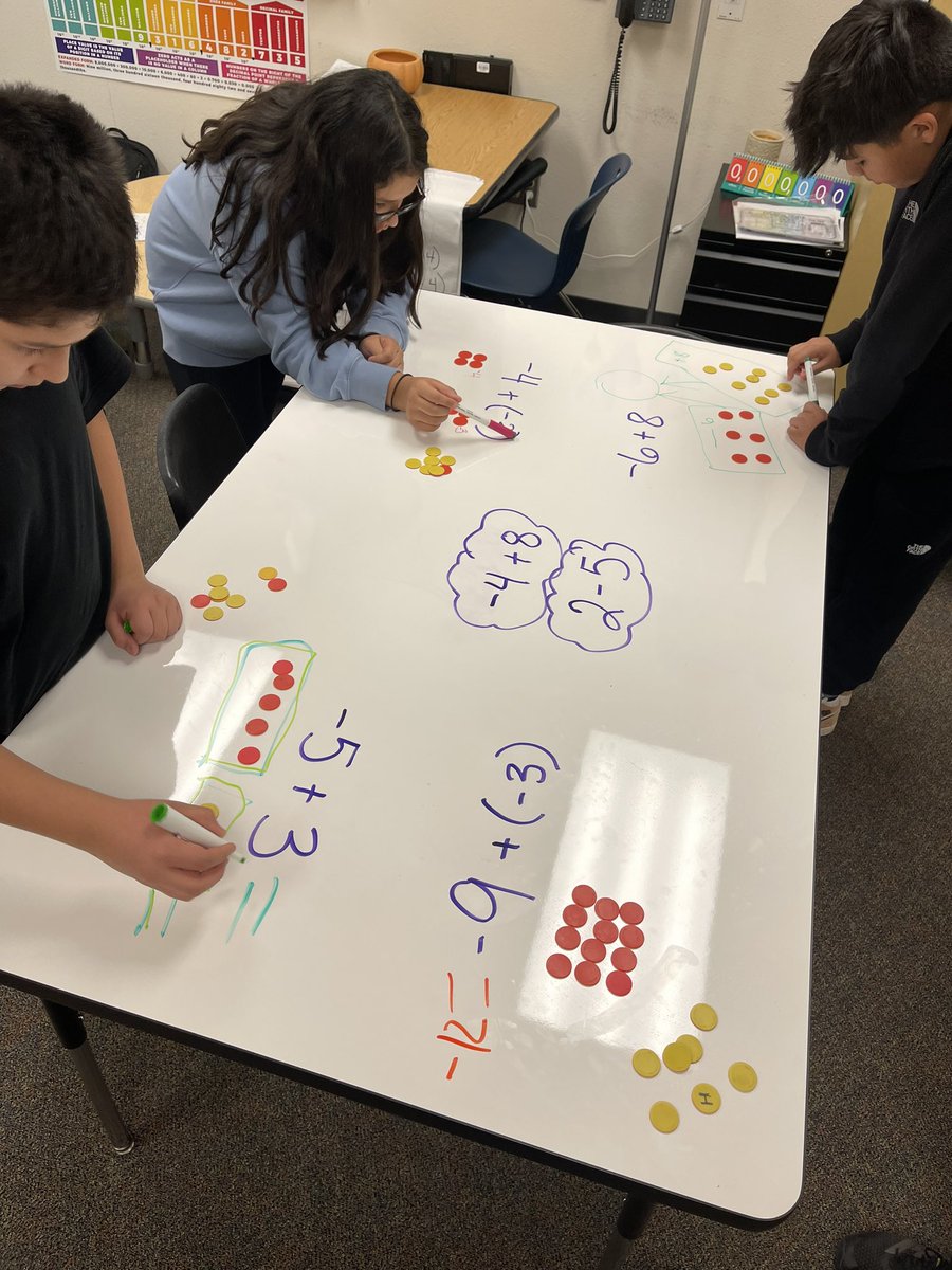 CezanneShannon's tweet photo. Integer chips! One of my favorites! #Grade6 #ResourceMath https://t.co/mYHyHe4MWo