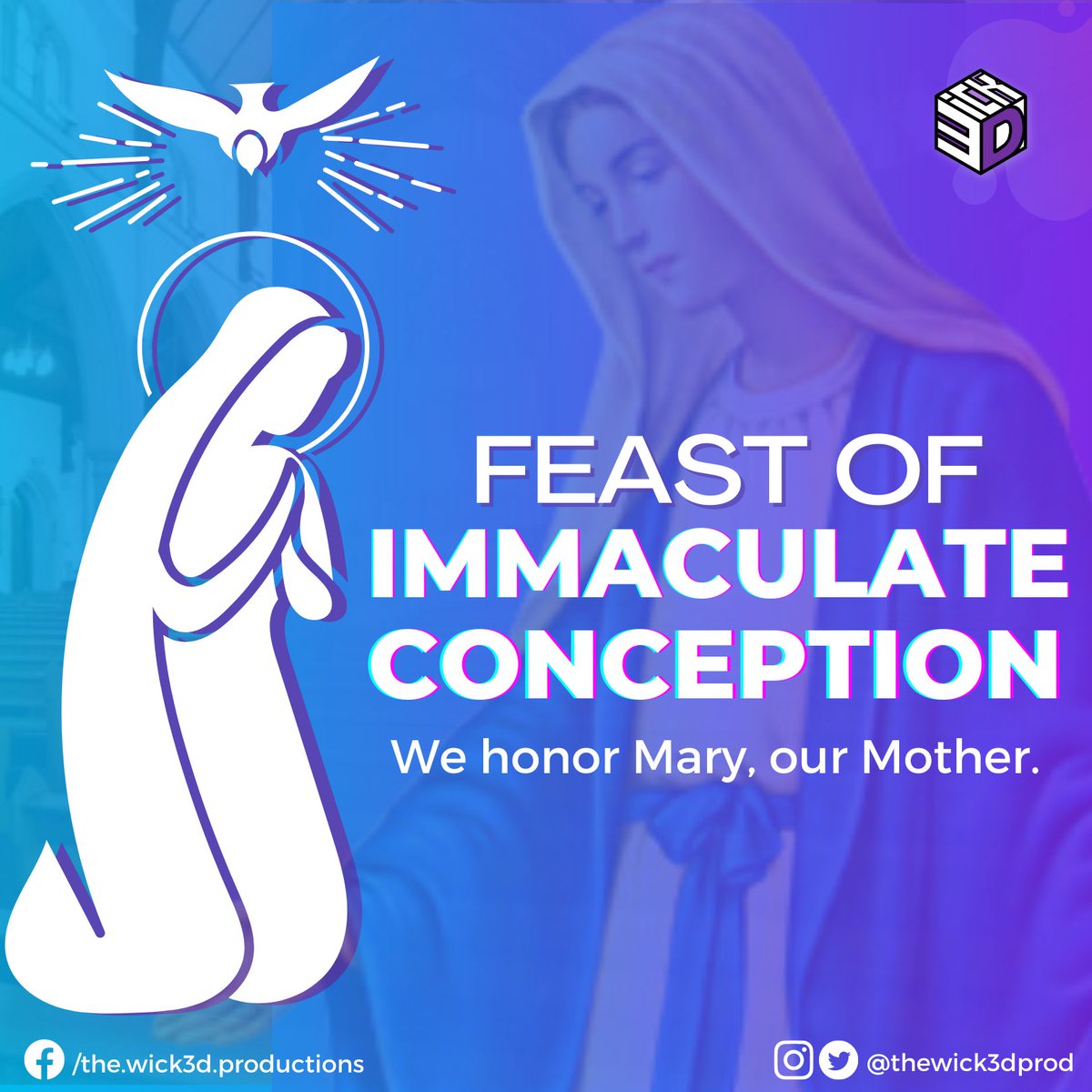 thewick3dprod's tweet photo. This is the day when we commemorate the belief that Mary, mother of Jesus, was spared from original sin & was conceived.
#ImmaculateConception
#Bless3D
#TheWick3D https://t.co/wLWCHyizNO