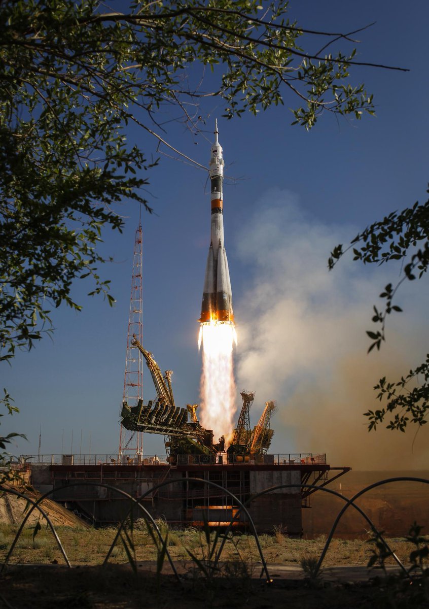 NASA (@nasa) on Twitter photo Watch as three humans launch to the <a href="/Space_Station/">International Space Station</a> aboard a #Soyuz spacecraft: nasa.gov/live
Liftoff set for 2:38am ET (07:38 UT)
Docking set for 8:41am ET (13:00 UT) Watch as three humans launch to the <a href="/Space_Station/">International Space Station</a> aboard a #Soyuz spacecraft: nasa.gov/live
Liftoff set for 2:38am ET (07:38 UT)
Docking set for 8:41am ET (13:00 UT)
