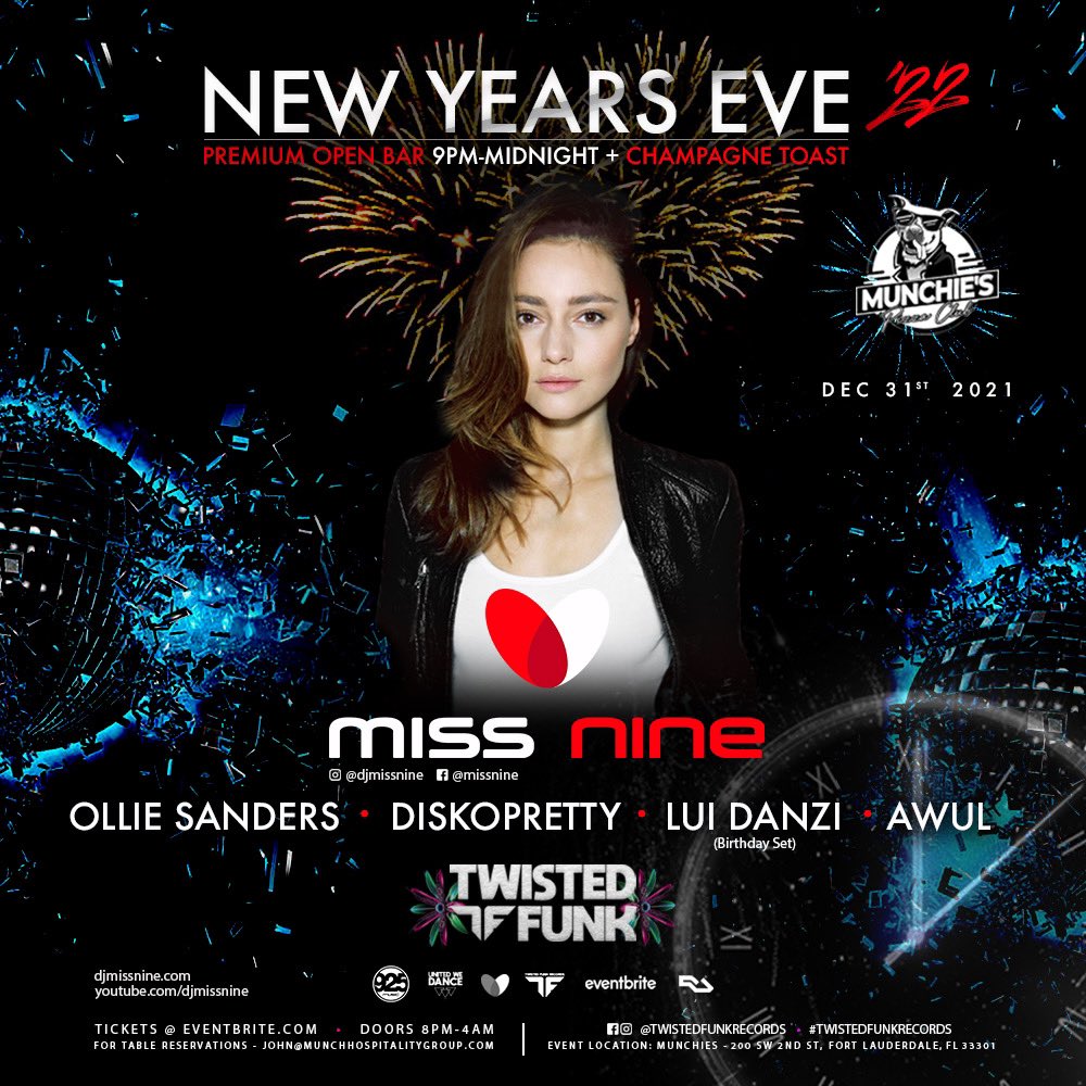 Twisted Funk Records (@twistedfunk305) on Twitter photo Join the Twisted Funk Family as we celebrate NYE 2022 at club Munchies with international sensation and superstar <a href="/djmissnine/">Miss Nine</a> along side <a href="/DJOllieSanders/">Ollie Sanders</a> <a href="/djkchristopher/">Keith Christopher</a> <a href="/djluidanzi/">Lui Danzi</a> <a href="/AwulMusic/">AWULmusic</a>
Tickets:
eventbrite.com/e/new-years-ev…
#twistedfunkisinthehouse #twistedfunkrecords Join the Twisted Funk Family as we celebrate NYE 2022 at club Munchies with international sensation and superstar <a href="/djmissnine/">Miss Nine</a> along side <a href="/DJOllieSanders/">Ollie Sanders</a> <a href="/djkchristopher/">Keith Christopher</a> <a href="/djluidanzi/">Lui Danzi</a> <a href="/AwulMusic/">AWULmusic</a>
Tickets:
eventbrite.com/e/new-years-ev…
#twistedfunkisinthehouse #twistedfunkrecords