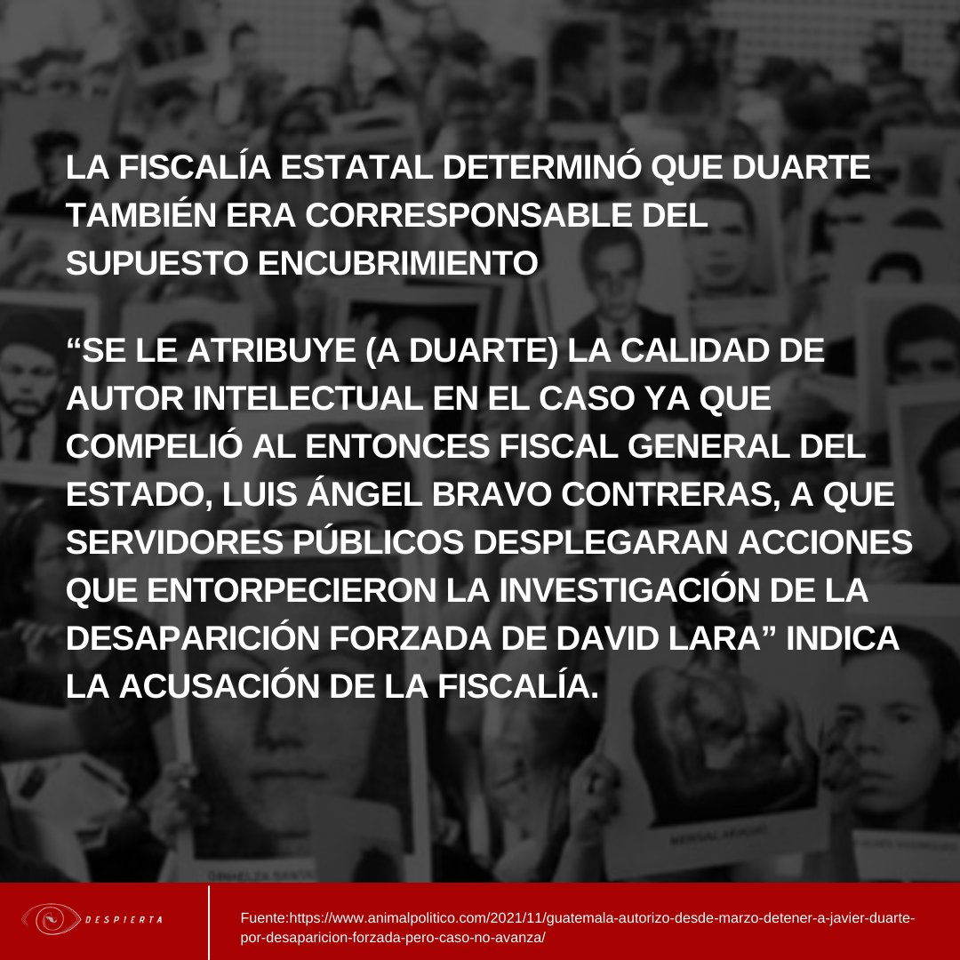 Es sumamente Importante que se comience a investigar a gobernadores por desapariciones forzadas. En Veracruz con la administración de Duarte se sospechaba desde la SSP la desaparición de personas.
#despiertamx👁