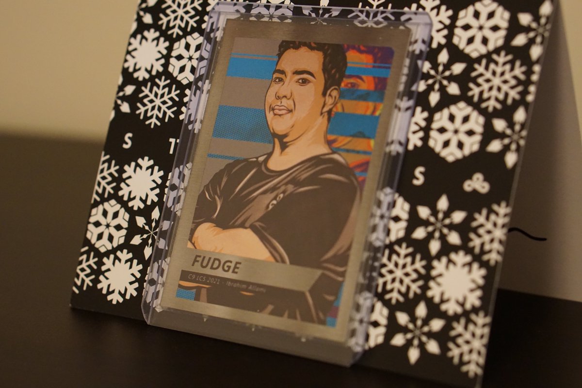 TannerBart's tweet photo. Immediately had to double sleeve the @Cloud9 Fudge card. Really enjoyed @C9Stratus this year and cannot wait to see what they have in store for '22. #STRATUS21 https://t.co/JRYs6i6kSn