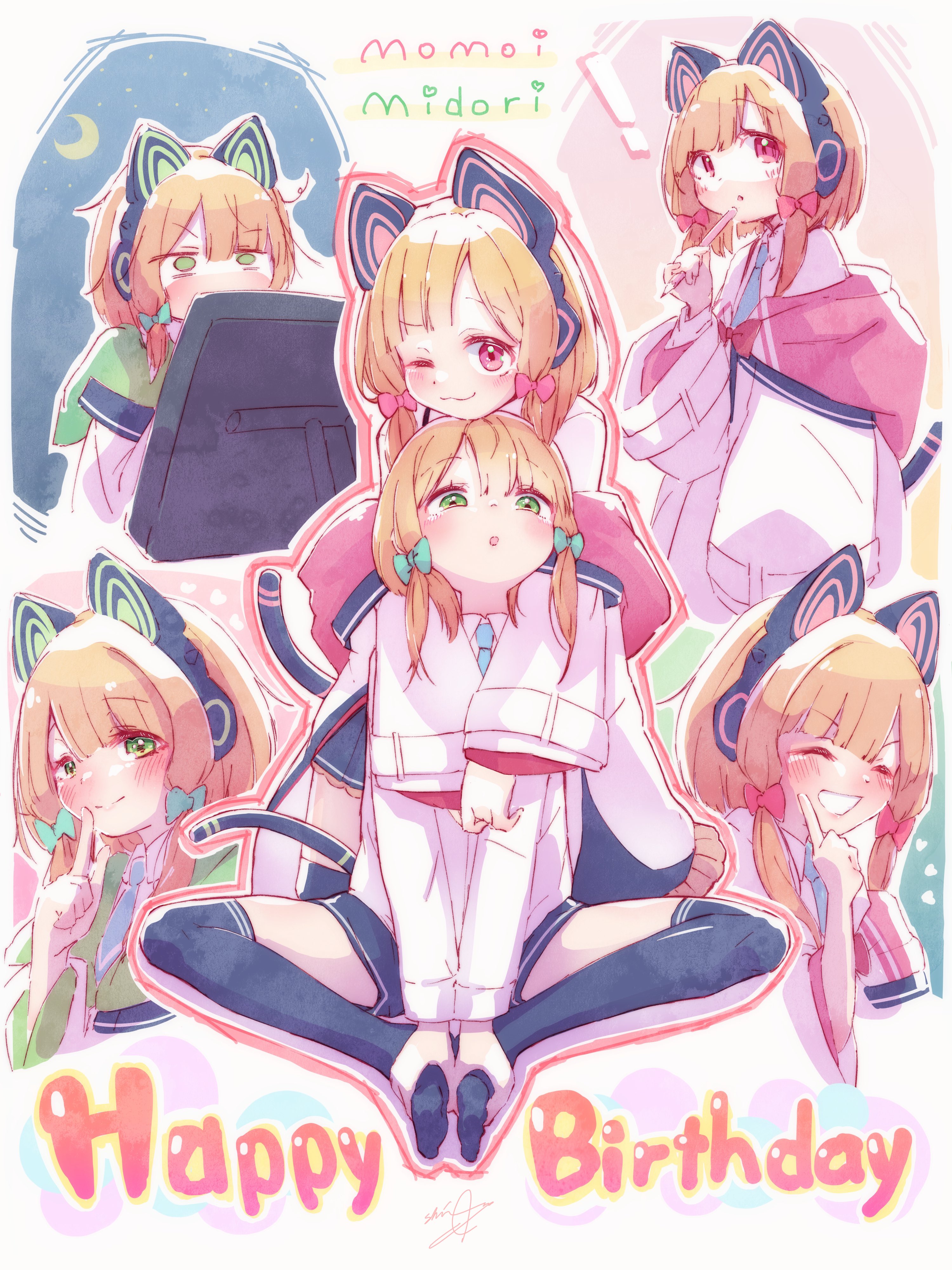 ブルアカ 手描き イラスト モモミド オリジナル浴衣 色紙2枚セット ブルアカ 手描き イラスト モモミド オリジナル浴衣 色紙2枚