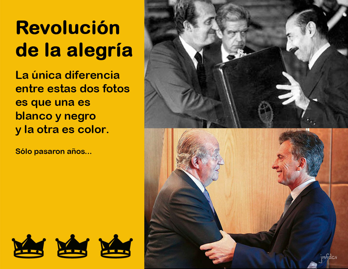 jmfdcv's tweet photo. @mauriciomacri @pablocasado_ veo éstas fotos y de no ser por la tonalidad me cuesta diferenciarlas... #QueridoRey https://t.co/A9pzRcsNUP
