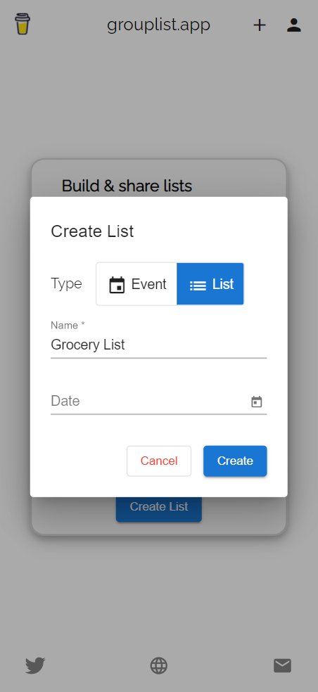 ScottMccTech's tweet image. Rebrand is finished! The new url is grouplist.app. 
The new name more accurately describes the purpose of the site, especially since adding an additional list type that is more simplified and could be used with roommates for grocery lists.