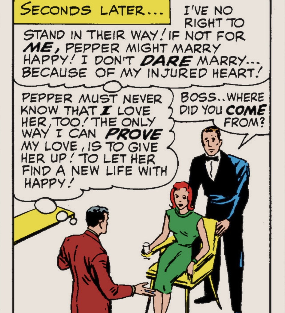 1960s Marvel approached the idea that a person with a medical condition or differently-abled could be in a healthly, adult relationship with incredulity.

Donald Blake/Thor-Jane Foster, Matt Murdock/Daredevil-Karen Page, Tony Stark/Iron Man-Pepper Potts
