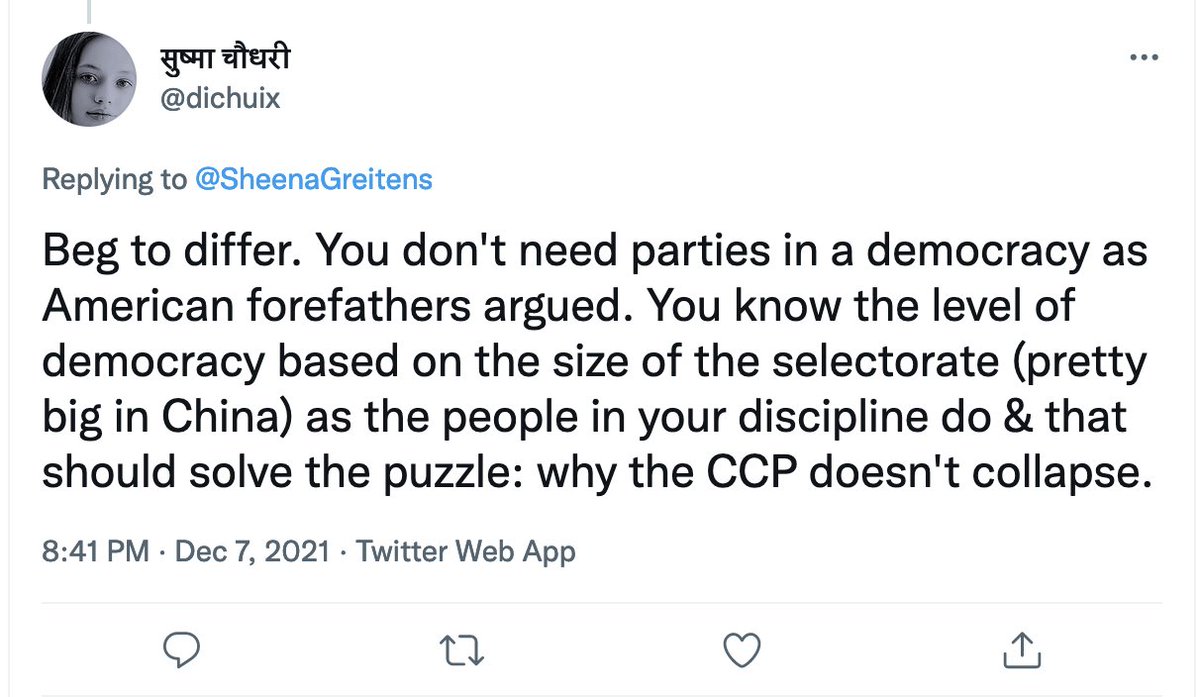 Actually, every year we ask students to assess the classic argument that "Modern democracy is unthinkable save in terms of parties.” Evidence suggests party competition still matters for American democracy & its outcomes. For ex, this just came out in our flagship journal: