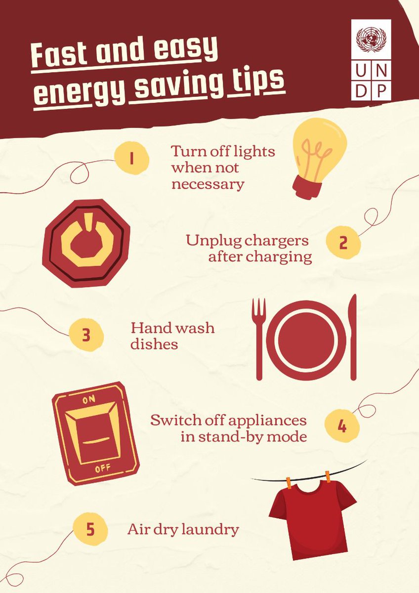 UNDP_India's tweet photo. If not you then who?
If not now then when?
Let’s make an effort to reduce our energy consumption.
Follow these easy steps to save energy⚡.
#SDG13 #ClimateTips #ClimateAction #ClimateFriendly https://t.co/d8hwJbNSD4