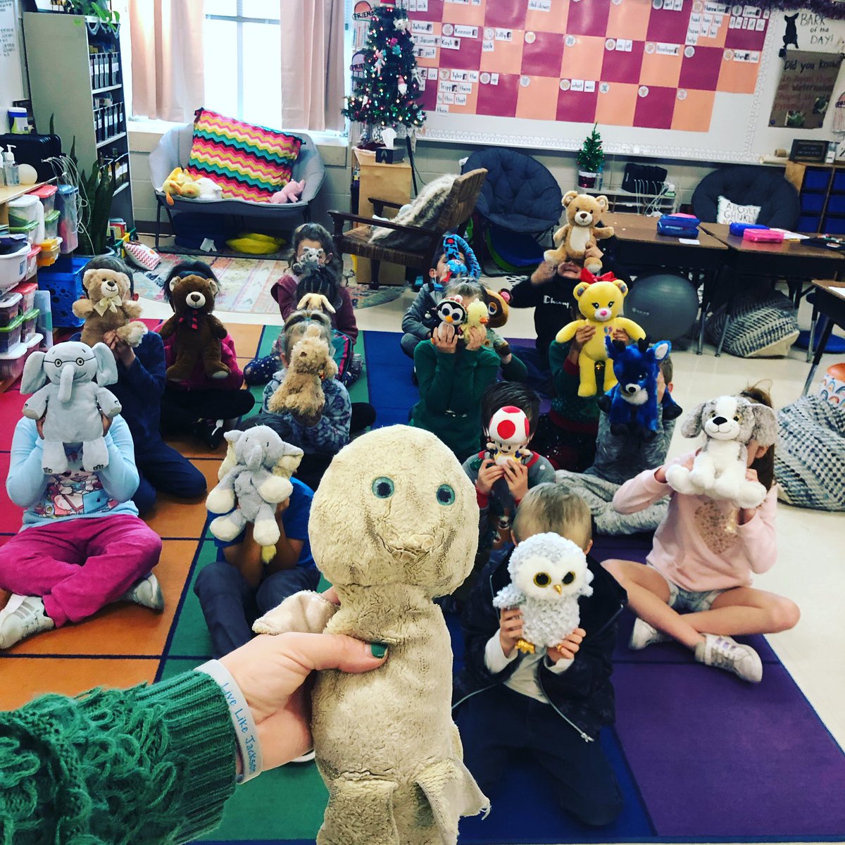 Today was unexpectedly sentimental for me! My kiddos wanted me to participate in show &amp; tell day. I decided to bring Chickie, my very loved stuffed animal that I’ve had since I was born. The kiddos loved him &amp; thought he was “so cool &amp; cute.” It was fun sharing him with them!🥰