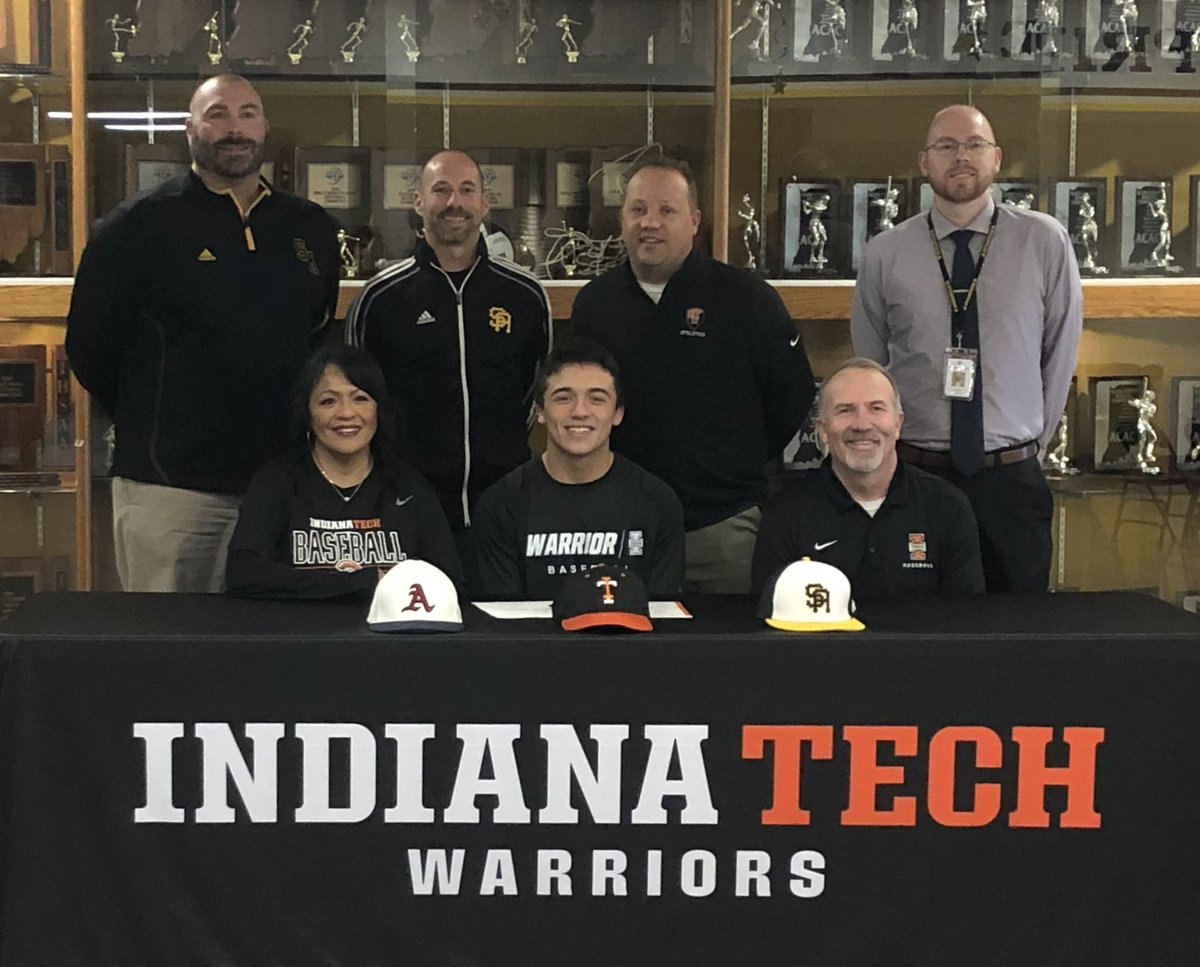 BaseballSAHS's tweet photo. AJ Dull signs with Indiana Tech to continue his baseball career with the Warriors.  We are excited for you AJ!  Hard work pays off!! https://t.co/L5mqr5lGv5