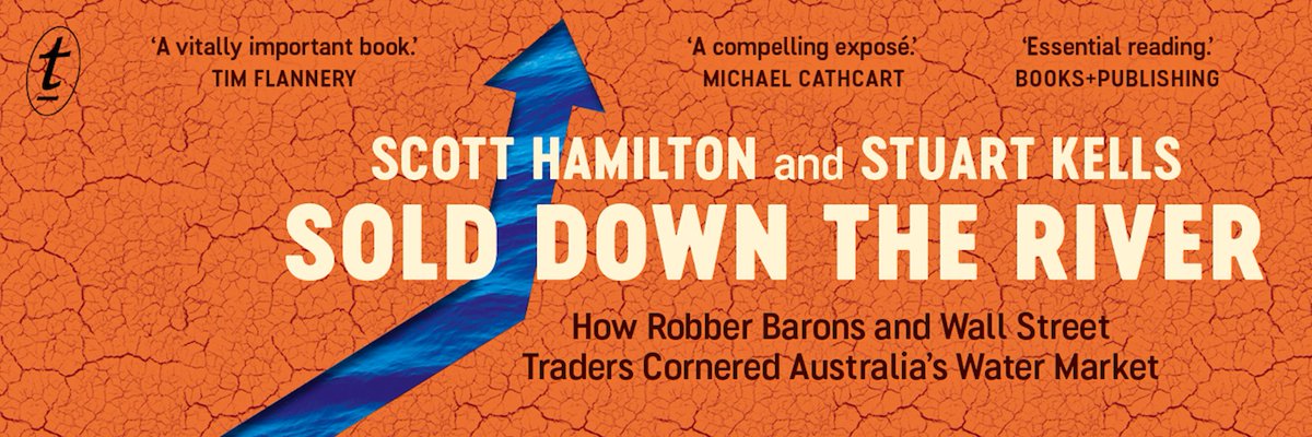 StuartKells's tweet photo. Also looking forward to this important conversation about water, which is tomorrow: 'Sold Down the River: Murray-Darling Basin water policy is a failed neoliberal experiment' #AARES @MichaelH_PhD @SDHamiltonVIC @text_publishing @latrobe @latrobebendigo https://t.co/Om5loURCX7 https://t.co/dBnrgpIBuz