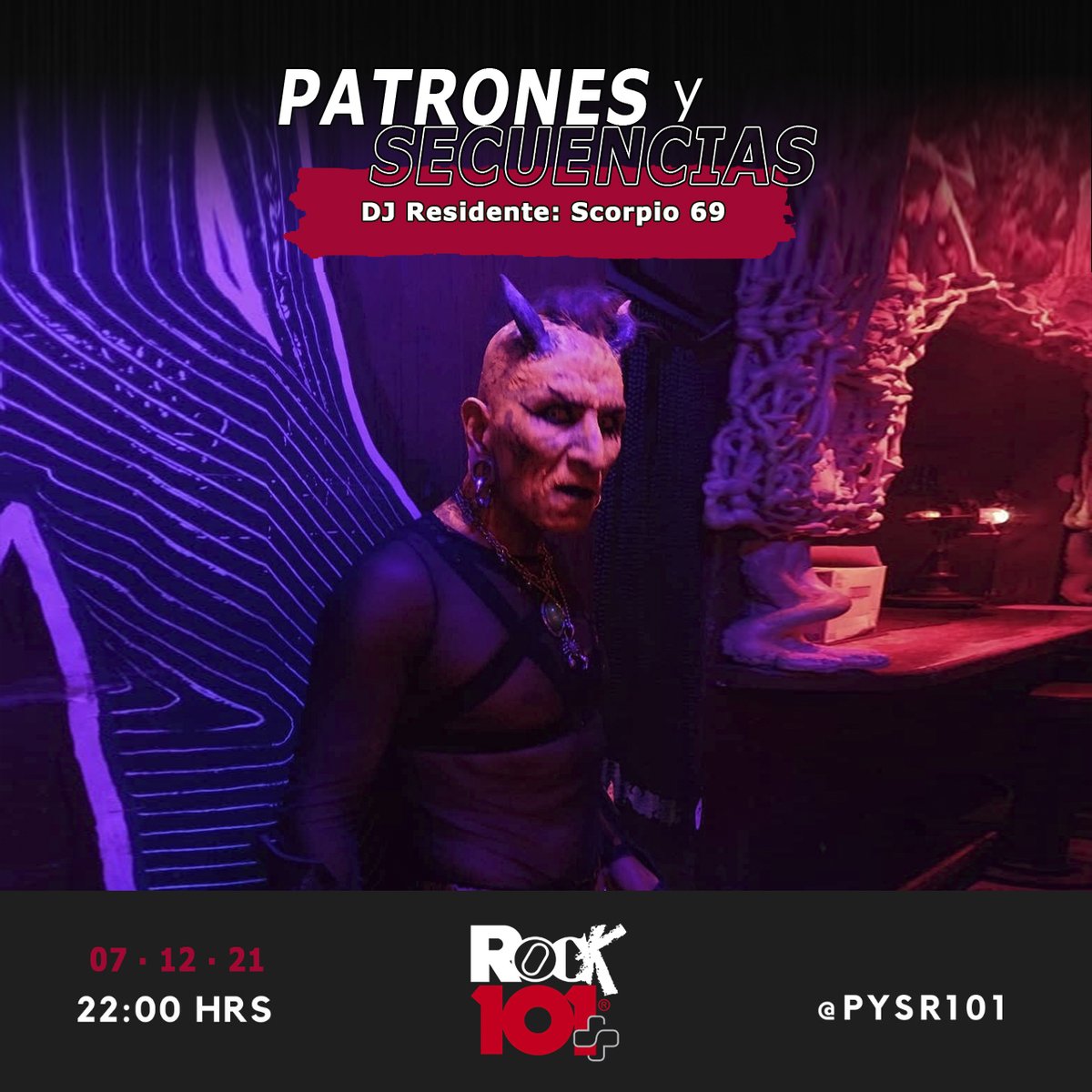 Hoy en Patrones y Secuencias:

DJ Residente: Sscorpio 69 

Por #ROCK101más y Guadalajara 95.9 FM <a href="/r101ck/">Rock101</a>  rock101online.mx/programas/patr…

22:00 hrs. 

Conduce: <a href="/BishopUPG/">Subunda & Breakbeats</a> 

🎙📻🤖👾