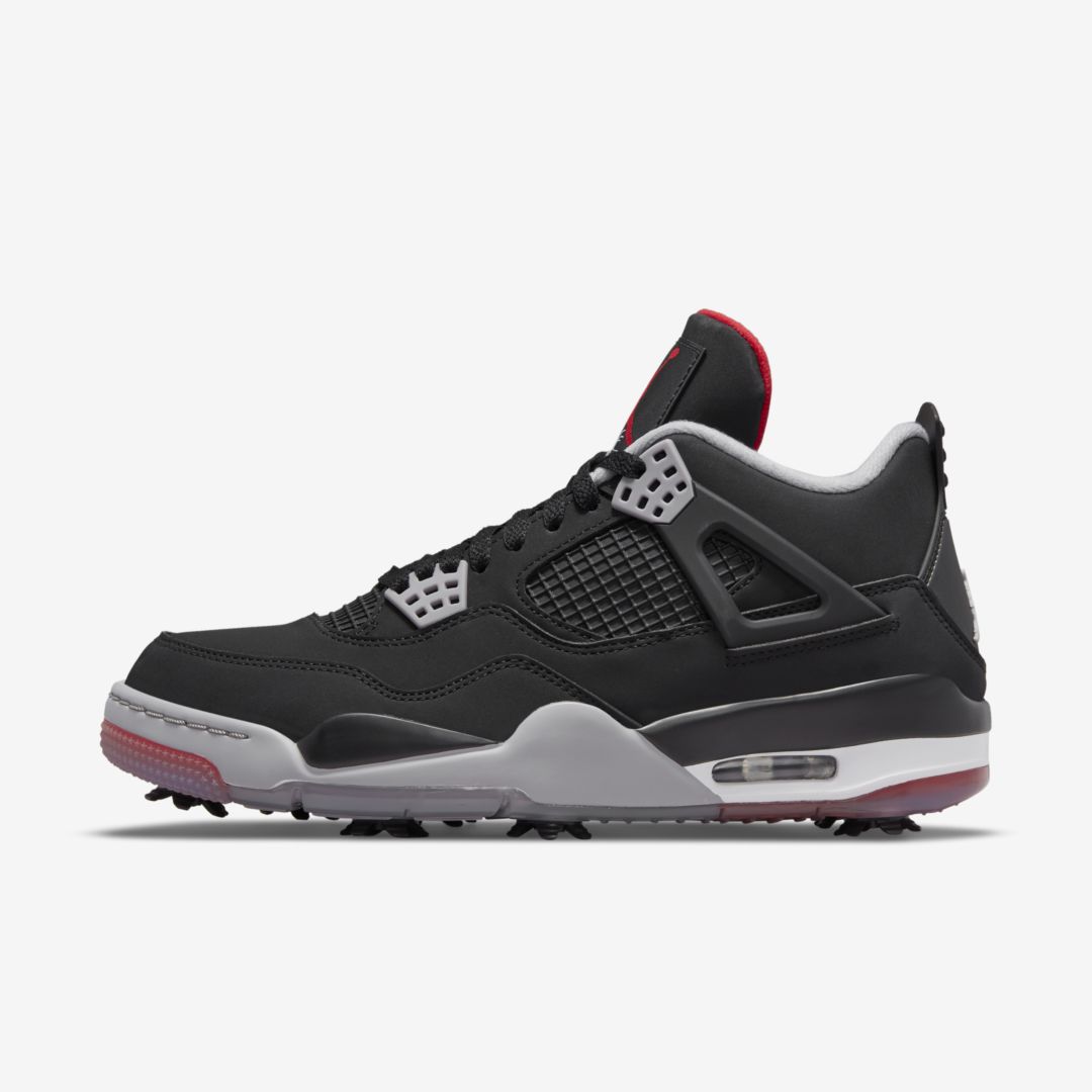 J23app's tweet photo. Official Images: Jordan 4 Golf “Black/Red” https://t.co/1aOzsKY5bF