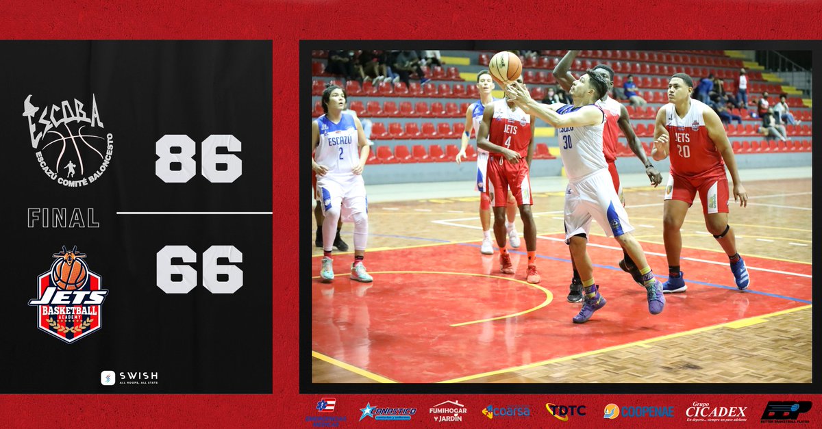 fecobacostarica's tweet photo. 🏀 Finaliza la segunda semifinal 

ESCOBA Escazú 86 - 68 @academy_jets

👉🏻 ¡Escazú Comité de Baloncesto clasifica a la gran final! 🙌🏻

#LDBM #JuntosSomosMás https://t.co/gVCB1mF0Dj