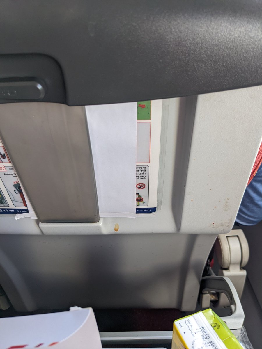 thenidhishetty's tweet photo. @airindiain @Neeraj_chopra1 Hope it was a better experience than the one I had. #zerohygiene https://t.co/50rSyeQhoz