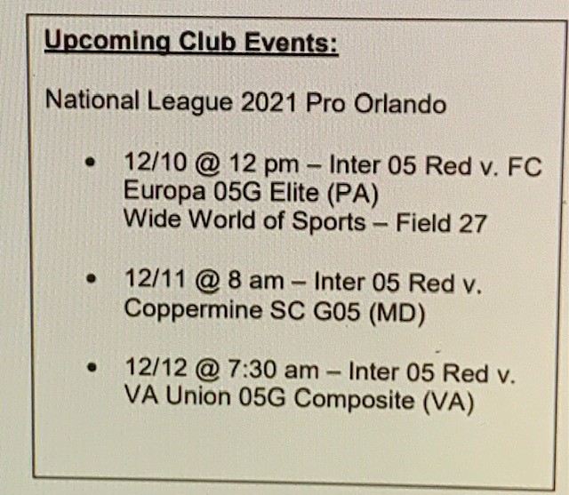 PaigeBingen's tweet photo. Can't wait to get to Orlando! Would love to see you there.... #ChicagoInter05Red @chiINTER @USYouthSoccer @NationalLeague @ImCollegeSoccer @TopDrawerSoccer @Neno_Footy11 https://t.co/kTOnyCEtCc
