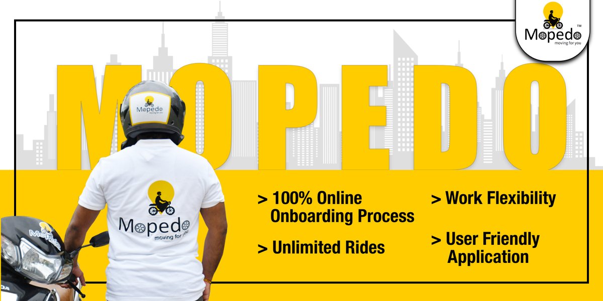 BikeTaxiService's tweet photo. Register yourself with India's rapidly evolving Bike&amp;Auto taxi MOPEDO and make upto Rs.30,000/- per month. No paperwork required and 100% online onboarding process. 

Register Now : https://t.co/ajrC6Xil8K

#Mopedo #MopedoBikeTaxi #MopedoBikeTaxiApp #MopedoApp #BikeTaxi #Trending https://t.co/ycPDHaGypX