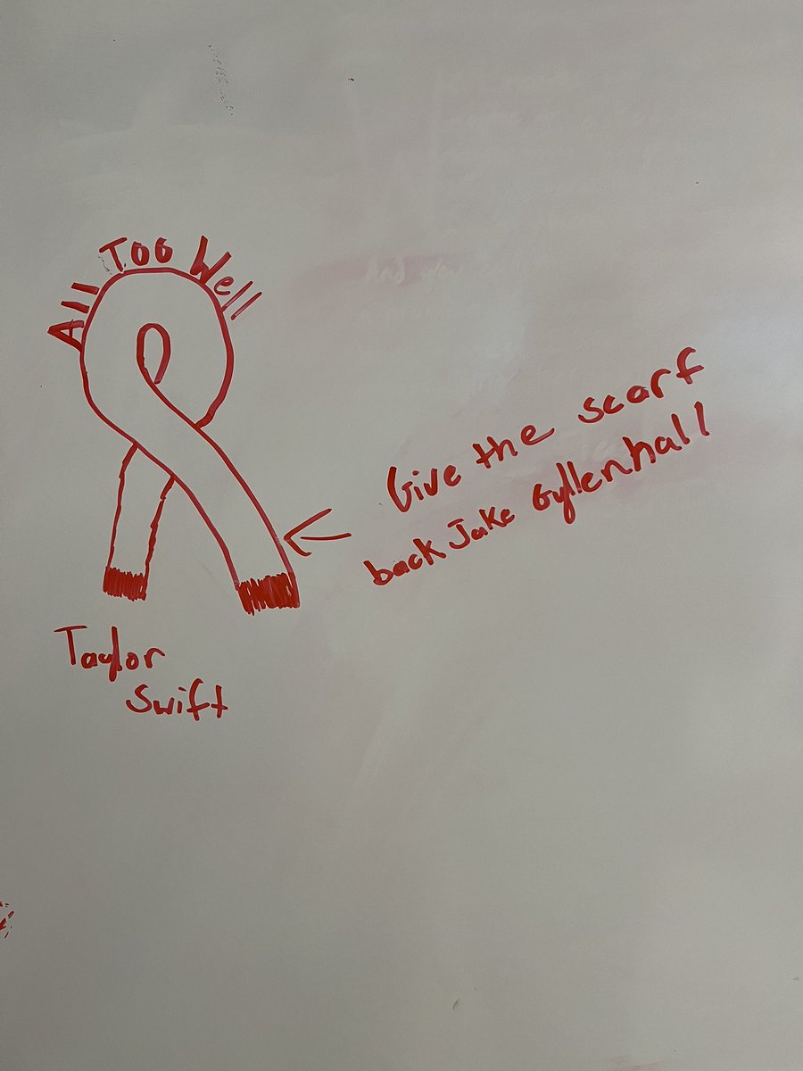 CalBoy73's tweet photo. The wonderful life of an 8th grade civics teacher does include the random love injustice whiteboard remnant drawings left for me at the end of my day. @taylorswift13 #scarflife #AllTooWell #AllTooWellTenMinuteVersion #damnitjake https://t.co/Zx6H9uNPeP