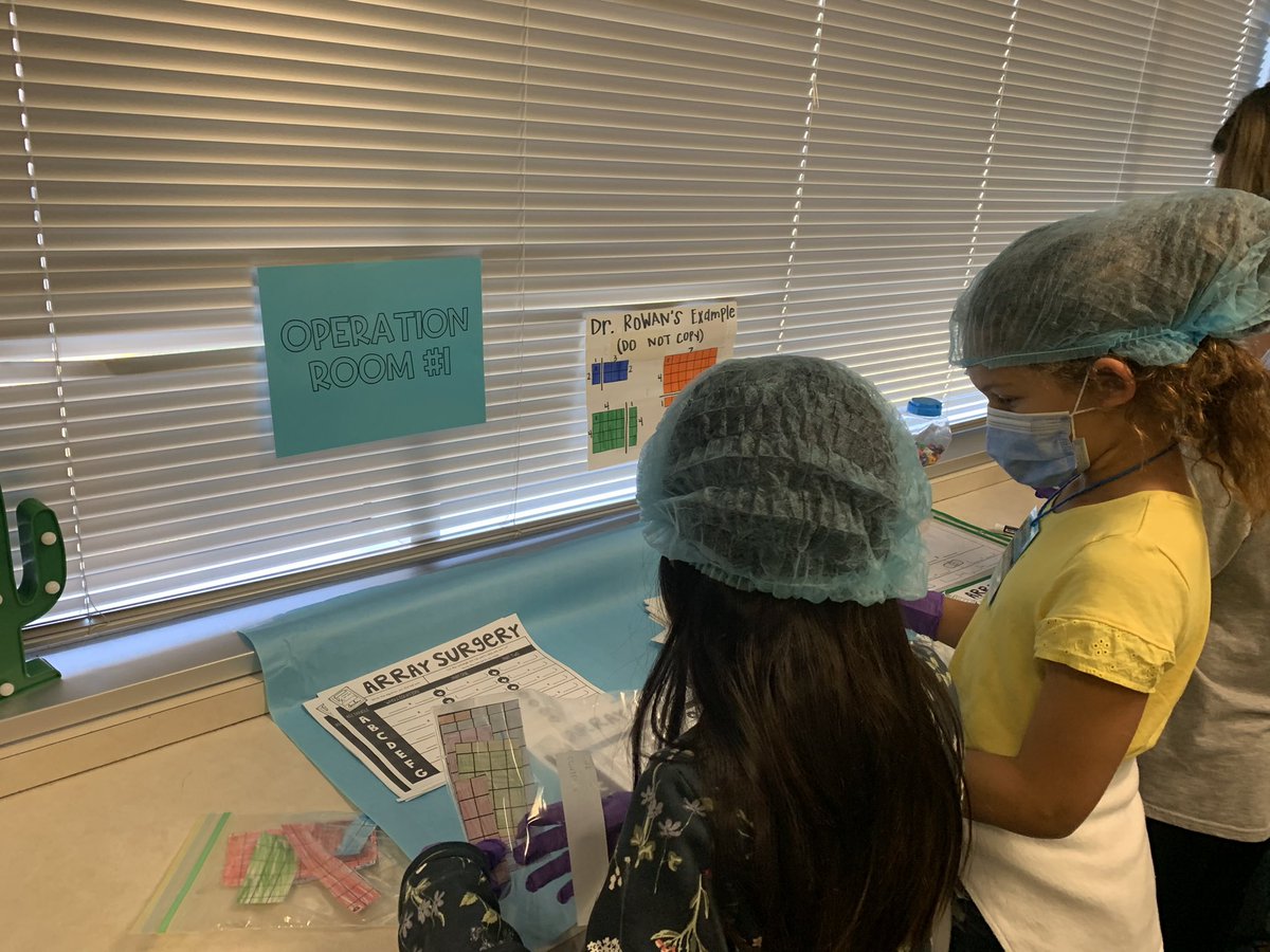 AmyConesMath's tweet photo. Enjoyed my visit to see Dr. Rowan &amp; her 3rd grade surgeons perform distributive property surgery at Array Hospital today at CPES! So fun!  💯 @MrsRowanCPES 
#tomballmath https://t.co/2JCpb4jlKb