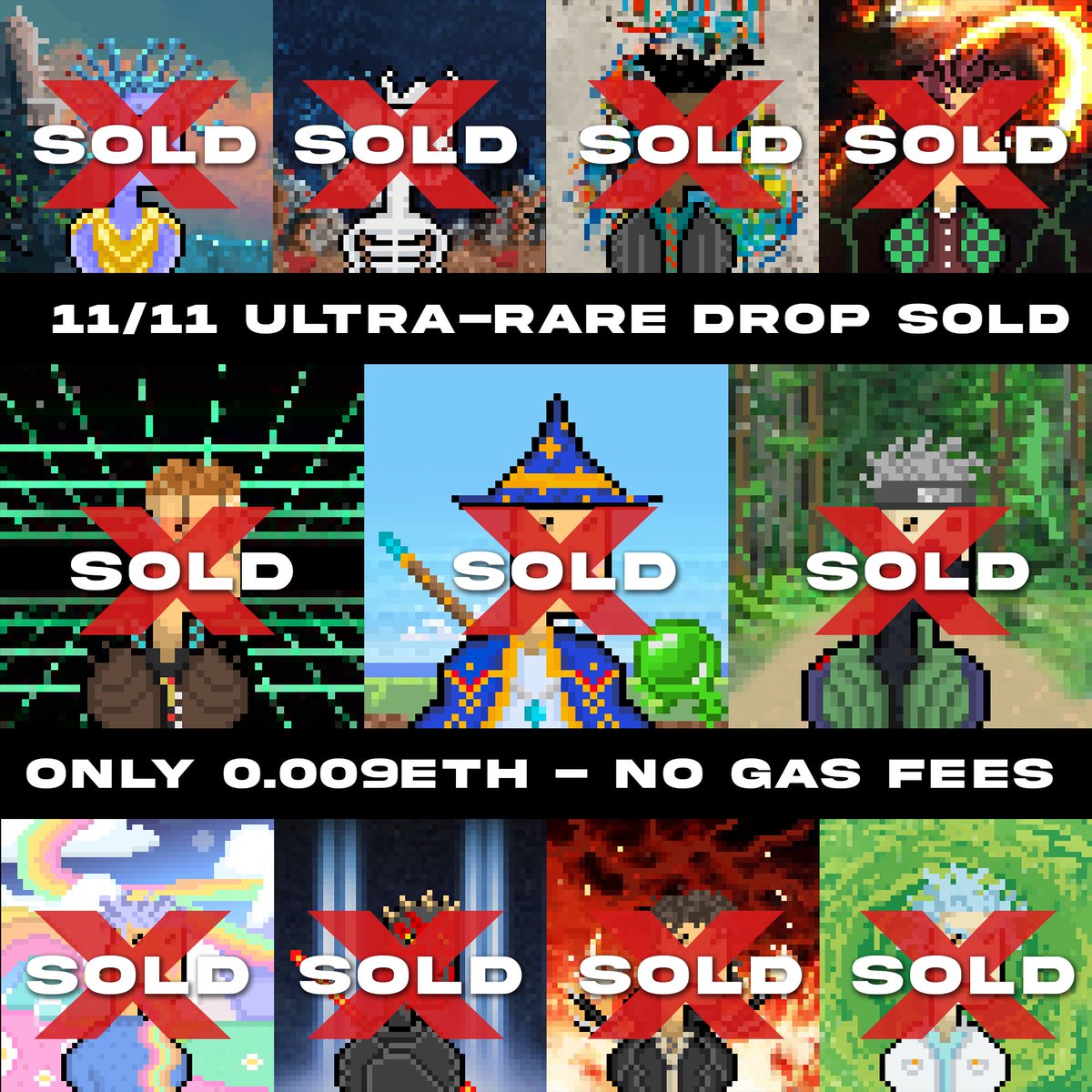 11/11 - LIMITED ULTRA RARE CITIZENS ARE ALL SOLD OUT! 

Don’t miss out on the low floor price 0.003eth on the remaining 50 citizens!

opensea.io/collection/wag…