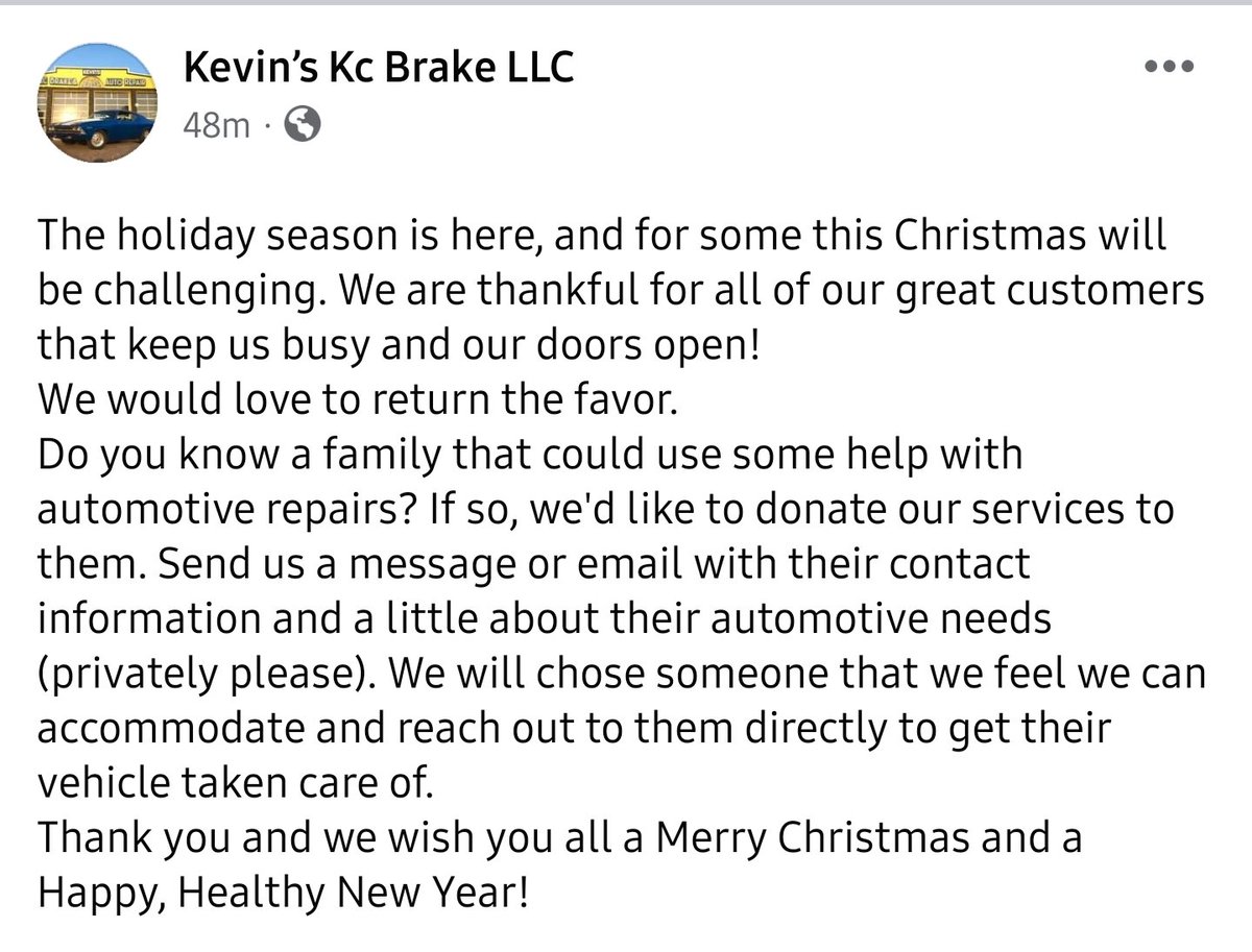 JDiaz0824's tweet photo. If you're in the Kansas city area and know a family in need. Send us a DM! Thank you and have a wonderful holidays 
#KansasCity #KCMO #holidays #givingback #family #Automotive #SpreadTheWord https://t.co/Xl6VLKRqVR
