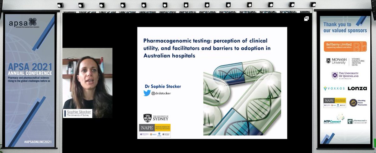 JonPenm's tweet photo. #Pharmacogenomic implementation is limited. Great talk by @drslstocker at @Sydney_Uni on #preception of clinical utility. Only 24% intended to order a test in next 12 months. More to be done in this space. #APSAONLINE2021 https://t.co/fzfMibsedE
