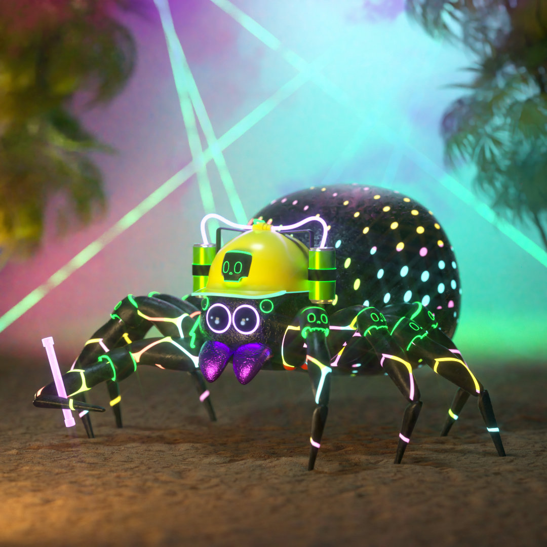 nftywhale's tweet image. So where's the party at? am pumped and ready... 🔥🕷️🕸️#BoneIsland #BoneWorld