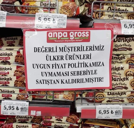 Bir market Ülker grubunun ürünlerini satıştan kaldırarak protesto etti.