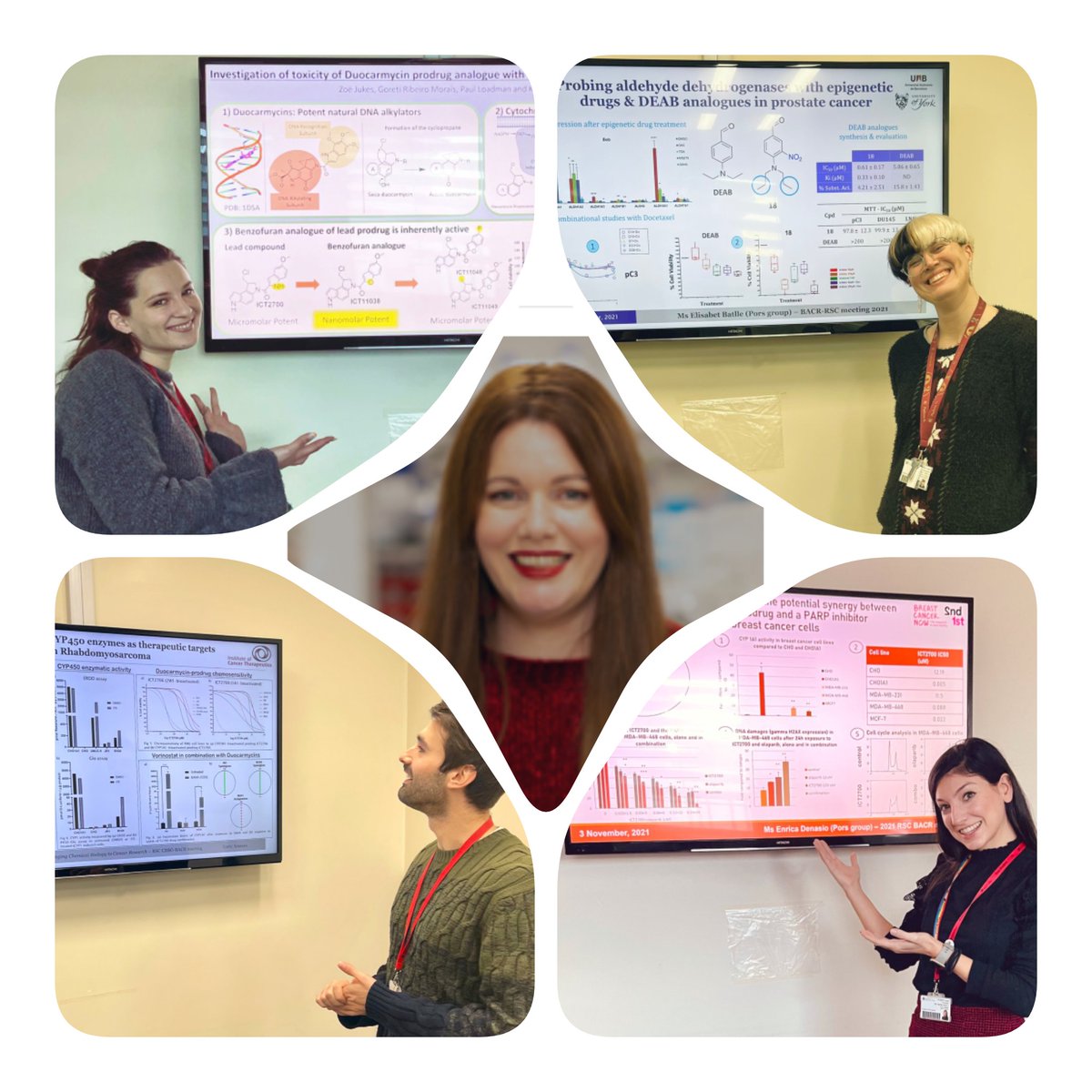 ICT_Bradford's tweet photo. Great to see strong @ICT_Bradford representation at the recent joint @TheBACR &amp; @RSC_CBBG meeting "Bringing Chemical Biology to Cancer." Research progress presented by our own fabulous PhD students @EnricArasanz
@bbetbatlle @EDenasio @ZoeJukes24 &amp; new staff member @Amyruizestrada https://t.co/AfosJ4H7Mp