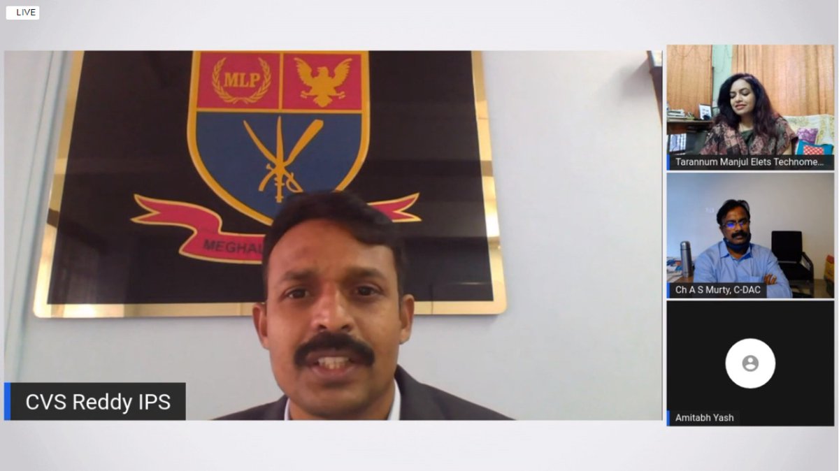 egovonline's tweet photo. C V S Reddy, Deputy Inspector General of Police (Security), @MeghalayaPolice, @CMO_Meghalaya, “We conduct regular training of the officers at the state officers and NCRB is also conducting online training. We encourage our officers to participate in this training”
#SecureITSummit https://t.co/Rph5fa6dKO