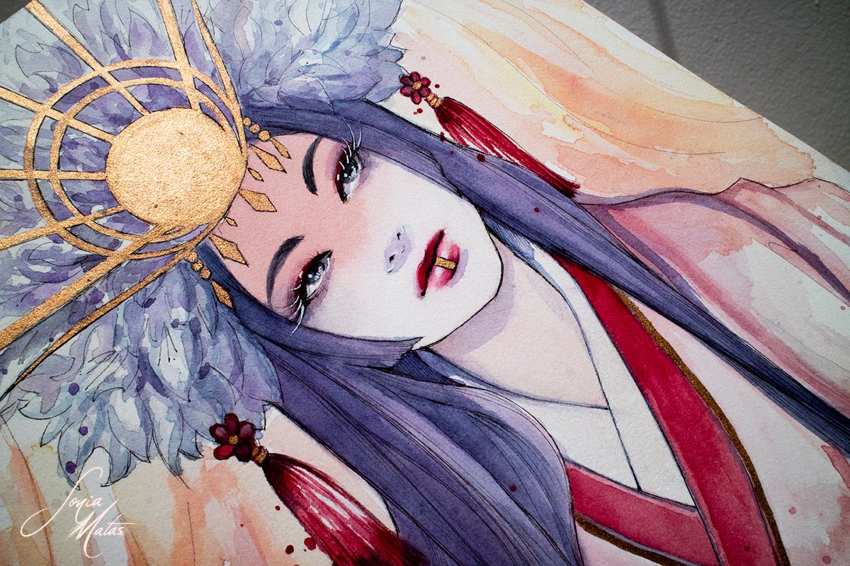 Dibujillos originales en acuarela y pastel que aún buscan casita 💜 Me ayudáis a buscarle una con un RT? 🙏