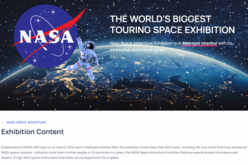 DarioKubler's tweet photo. I am so proud to announce the opening of the NASA Space Adventure Exhibition in Istanbul today at the Metropol Istanbul Mall, #ASIMOF is contributing to the event with 5 mockups, two of those being the Apollo 11 Columbia and the Vostok #ASI #NASA #apollo #vostok #event #ESA https://t.co/I6kYrSJ1c3