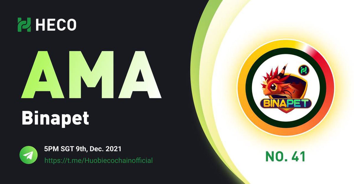 justcreatively's tweet photo. 📢#HECO AMA Series: #Binapet  &amp; $400 Giveaway

To Join:
✅Follow @HECO_Chain and @BinapetHECO 
✅RT &amp; @ 3 friends 
✅Fill out this form 
https://t.co/alfSA37wth

🏆8 winners to share $400 worth of $HPET 
⏰Time: 5 PM, 9th Dec, SGT
🩸Venue: https://t.co/AU8njimGas https://t.co/AuoY5j6gUT