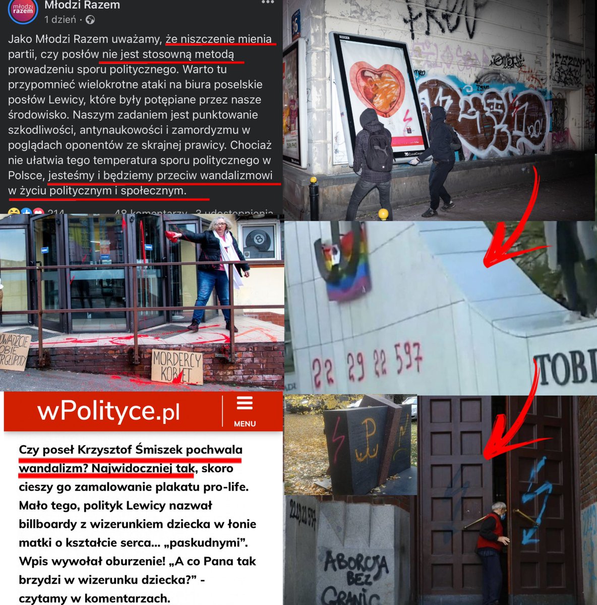 WTumanowicz's tweet photo. .@Mlodzi_Razem napadli na biuro posła @urbaniak_michal. Zniszczona, a następnie skradziona została tabliczka z wejścia do biura poselskiego.

Lewica swoją głupotą pochwaliła się w internecie, następnie na profilu młodzieżówki pojawiło się oświadczenie.
#kłamcy #złodzieje #wandale https://t.co/YCWyocGKW9
