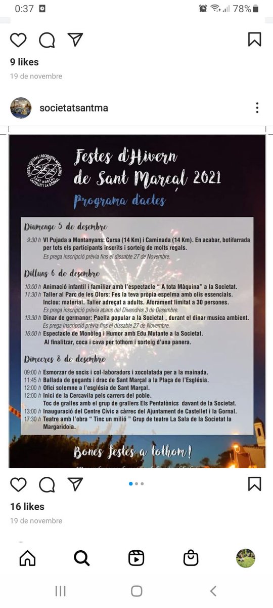 Avui tenim actuació a les festes d’hivern de Sant Marçal! #pentacontents