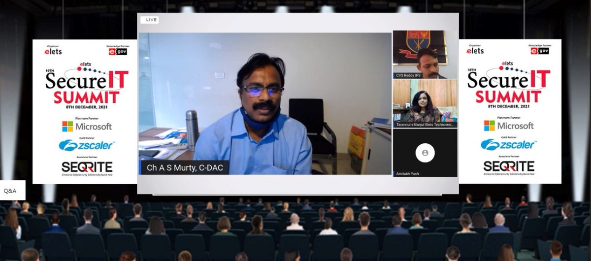 egovonline's tweet photo. Murty Ch AS, Associate Director, @cdacindia said, “We conduct workshops across with different stakeholders & the pandemic allowed us to increase the number of these sessions. Data security is very important and we also target SMEs and SMBs to make them aware”.
#SecureITSummit https://t.co/jgirk8OTYf