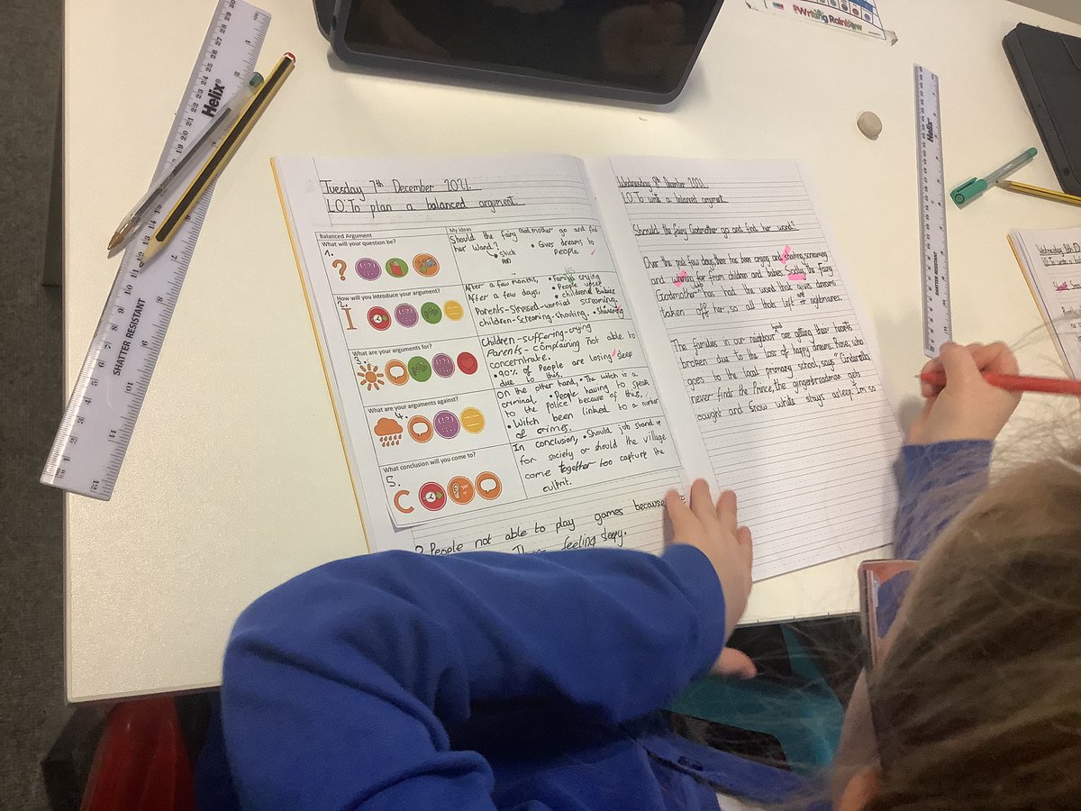 OABroadoak's tweet photo. Today 5AD have started to write their first draft of a balanced argument. They are using their planning from yesterday’s lesson to help them along with a range of Fantastics, Boomtastics and Grammaristics 🤩🖊 @janeconsidine @TrainingSpace #Y5 #Balancedargument #twosidestoastory https://t.co/FvSXBZPkiM