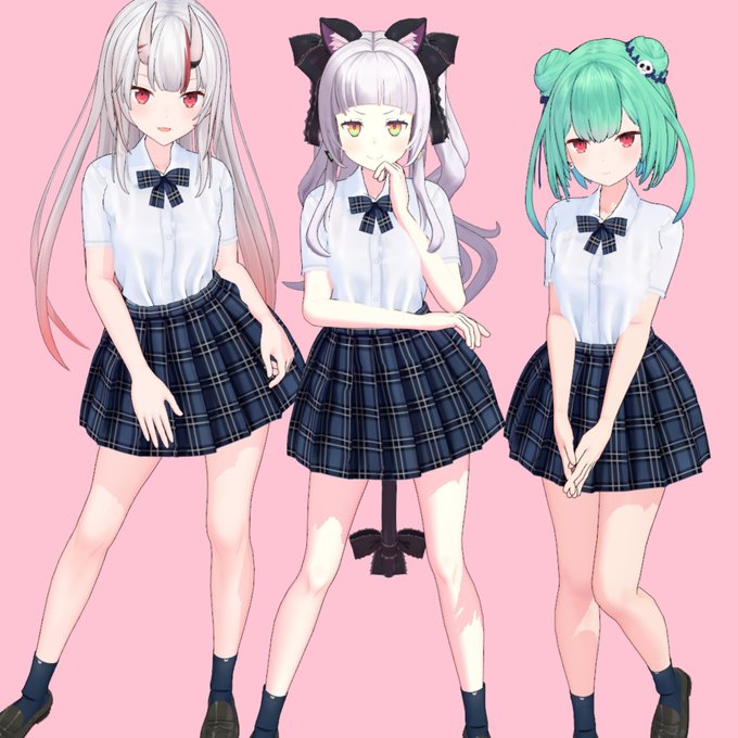 ・制服物理調整、靴下作成
・制服移植調整中
シオンちゃんは胸の物理をみんなと同じに改造しておきました～🤗
う～ん、これはぺろりたい😋いただきます 