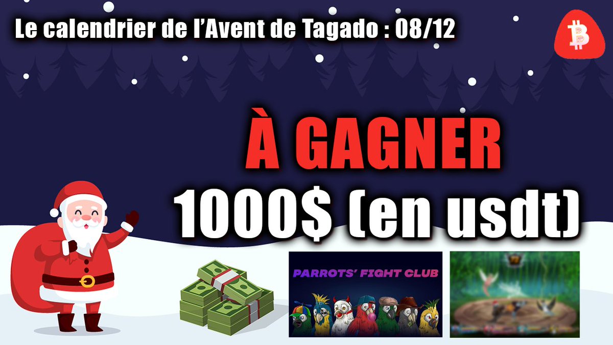 Tagado Bitcoin & Crypto (@tagadobtc) on Twitter photo 🎄🎁 Jour 8 du calendrier de l'Avent, on fait exploser ton portefeuille ! 💸💸💸
À gagner AUJOURD'HUI : 1000$ à se partager à 2 !
800 pour toi, 200 pour un ami 🔥
✅ RT + Follow <a href="/TagadoBTC/">Tagado Bitcoin & Crypto</a>
✅ Rejoindre discord.gg/parrotsfightcl…
✅ Tag 1 ami que tu veux régaler
Bonne chance ! 🍀 🎄🎁 Jour 8 du calendrier de l'Avent, on fait exploser ton portefeuille ! 💸💸💸
À gagner AUJOURD'HUI : 1000$ à se partager à 2 !
800 pour toi, 200 pour un ami 🔥
✅ RT + Follow <a href="/TagadoBTC/">Tagado Bitcoin & Crypto</a>
✅ Rejoindre discord.gg/parrotsfightcl…
✅ Tag 1 ami que tu veux régaler
Bonne chance ! 🍀