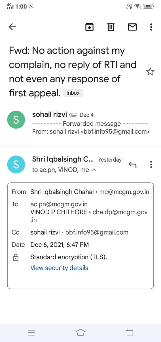 BBFinfo's tweet photo. No Action despite of municipal commissioner's @IqbalSinghChah2 email to asst commissioner @mybmcWardPN 

@CMOMaharashtra @mybmc @mayor_mumbai @MumbaiPolice @mumbaimatterz @KishoriPednekar @AlertCitizen5 @SK_info_ @PotholeWarriors @gallinews @mid_day @Dev_Fadnavis https://t.co/Fw54ZksztQ
