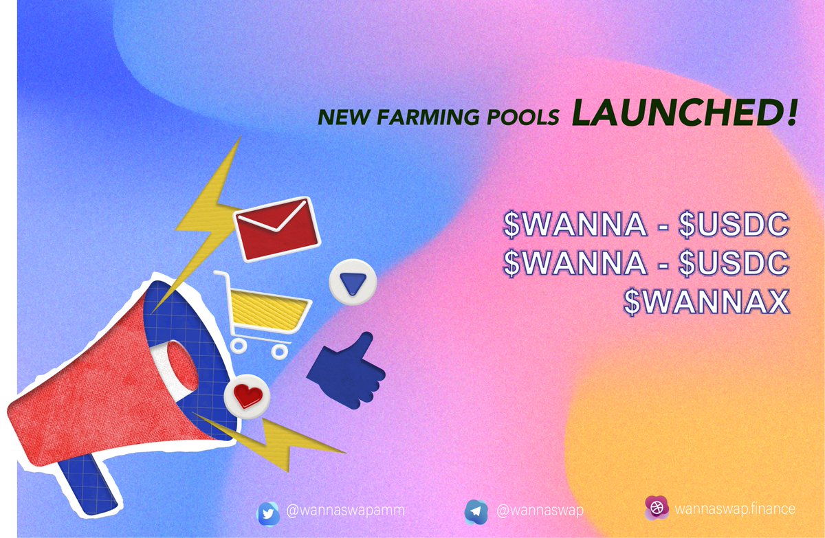 wannaswapamm's tweet photo. New Farming Pools! 🎁🎁🎁
In this, $WANNAX is token received when staking $WANNA. Stakers can lock it in Farming Pool to earn more $WANNA. 

Let Stake &amp; Farm $WANNA now! 🔥🔥🔥 https://t.co/ShEleaTCw4