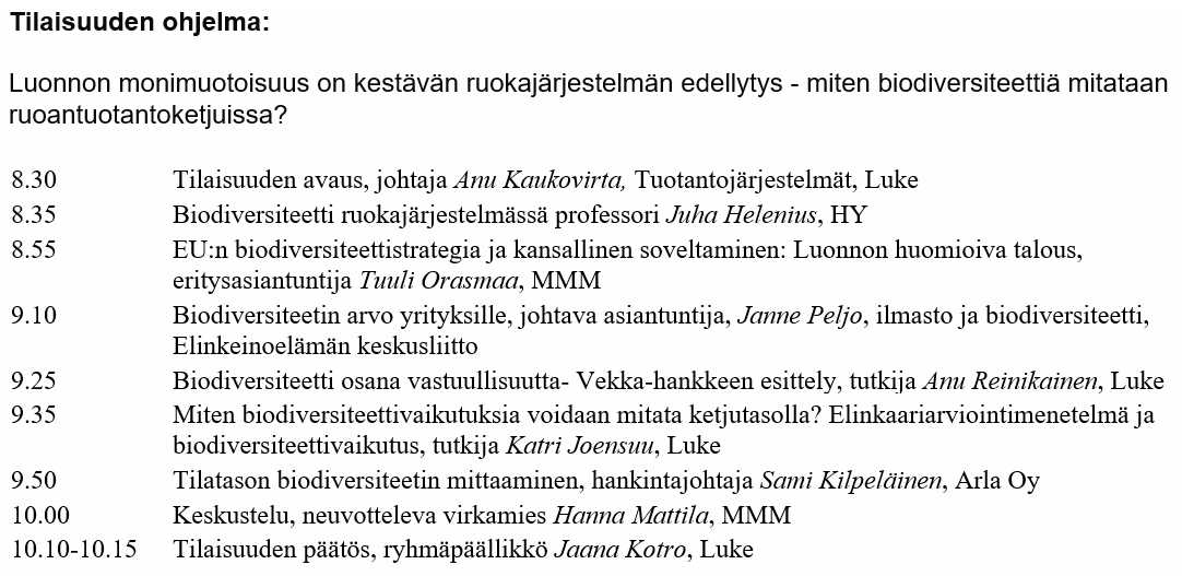 Puolen tunnin päästä alkaa "Luonnon monimuotoisuus on kestävän ruokajärjestelmän edellytys" -webinaari. Tilaisuutta voi seurata #luontokato #biodiversiteetti #Vekka . Tervetuloa! <a href="/LukeFinland/">Luonnonvarakeskus</a> <a href="/mmm_fi/">MMM</a>