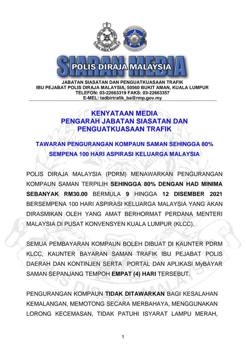 myjoe_'s tweet photo. 80% diskaun saman korang boleh bayar mulai 9 Dec - 12 Dec. Details pada gambar https://t.co/oIPVUXdUoO