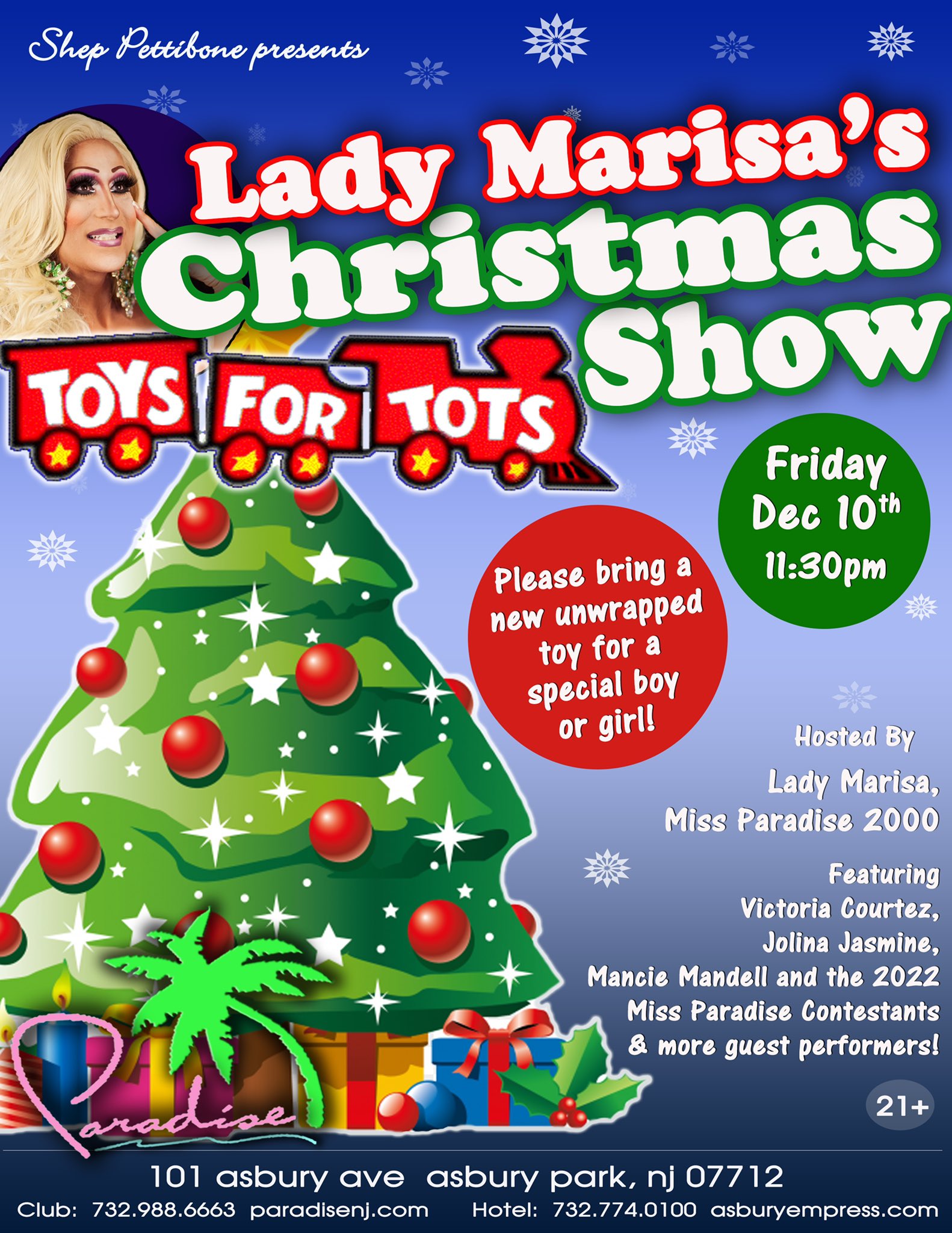 Is There A Victoria Christmas Show In 2022 Paradise On Twitter: "Lady Marisa's Christmas Show And Toys For Tots  Benefit 🎄🎁🧸 Friday 12/10 - 11:30Pm Hosted By: Lady Marisa Special  Guests: Jolina Jasmine, Victoria Courtez, Mancie Mandell, Honey Davenport,  Jasmine
