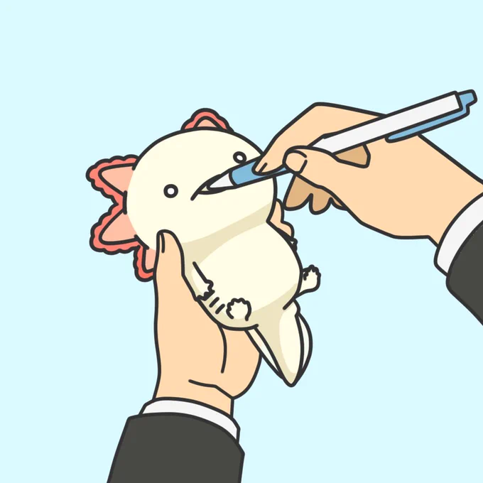 さっきまでメモ帳だったはずのウーパールーパー 